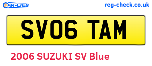 SV06TAM are the vehicle registration plates.
