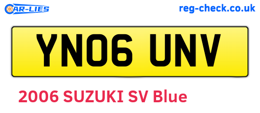 YN06UNV are the vehicle registration plates.