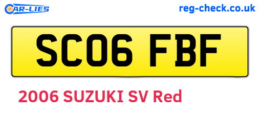 SC06FBF are the vehicle registration plates.