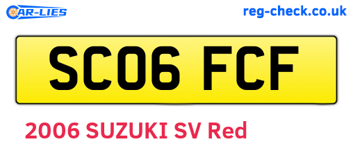 SC06FCF are the vehicle registration plates.