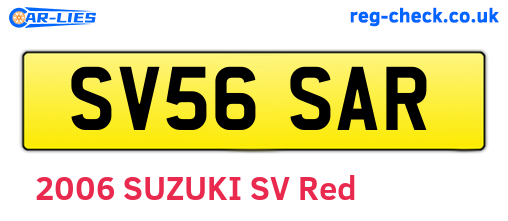 SV56SAR are the vehicle registration plates.