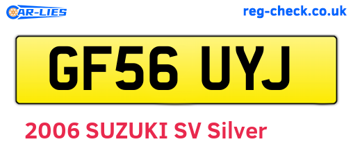 GF56UYJ are the vehicle registration plates.