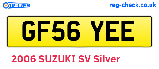 GF56YEE are the vehicle registration plates.
