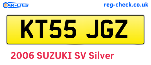 KT55JGZ are the vehicle registration plates.