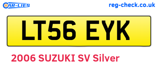 LT56EYK are the vehicle registration plates.