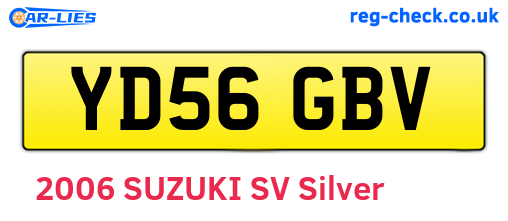 YD56GBV are the vehicle registration plates.