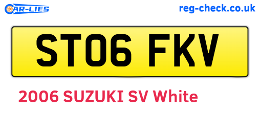 ST06FKV are the vehicle registration plates.