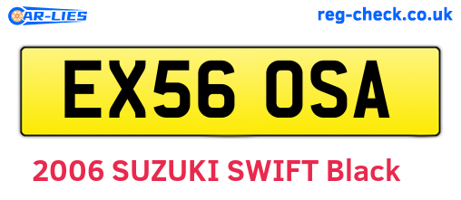 EX56OSA are the vehicle registration plates.
