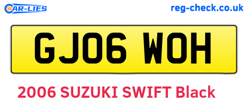 GJ06WOH are the vehicle registration plates.