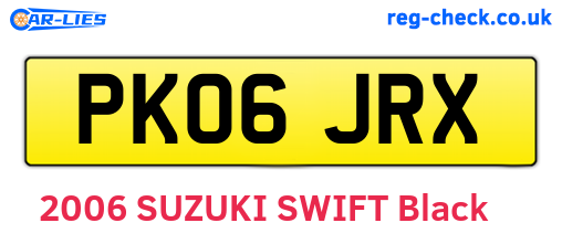 PK06JRX are the vehicle registration plates.
