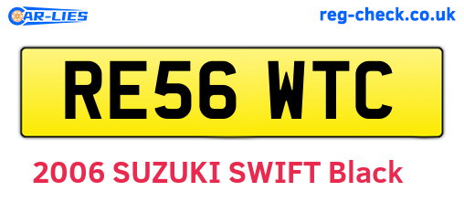 RE56WTC are the vehicle registration plates.