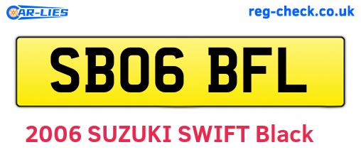 SB06BFL are the vehicle registration plates.