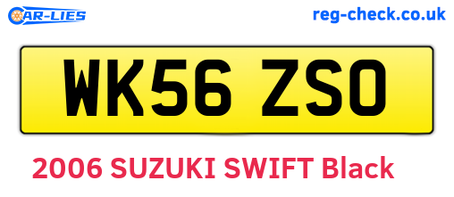 WK56ZSO are the vehicle registration plates.
