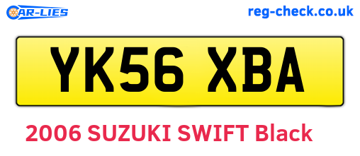 YK56XBA are the vehicle registration plates.