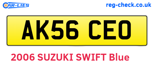 AK56CEO are the vehicle registration plates.