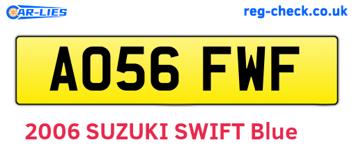 AO56FWF are the vehicle registration plates.