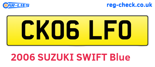 CK06LFO are the vehicle registration plates.