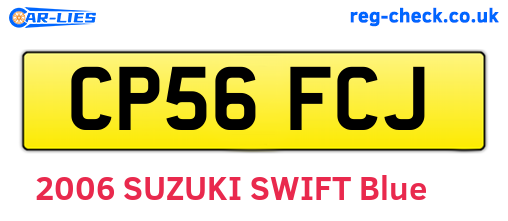 CP56FCJ are the vehicle registration plates.