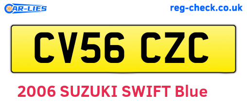 CV56CZC are the vehicle registration plates.