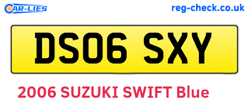 DS06SXY are the vehicle registration plates.