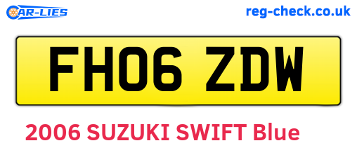 FH06ZDW are the vehicle registration plates.