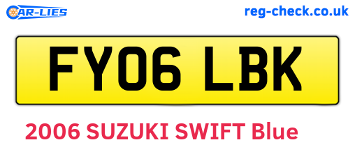 FY06LBK are the vehicle registration plates.