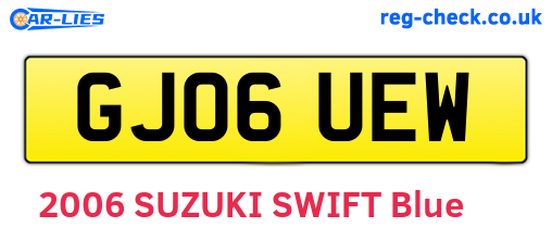 GJ06UEW are the vehicle registration plates.