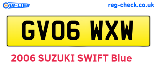 GV06WXW are the vehicle registration plates.