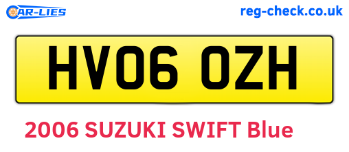 HV06OZH are the vehicle registration plates.