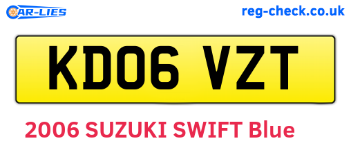 KD06VZT are the vehicle registration plates.
