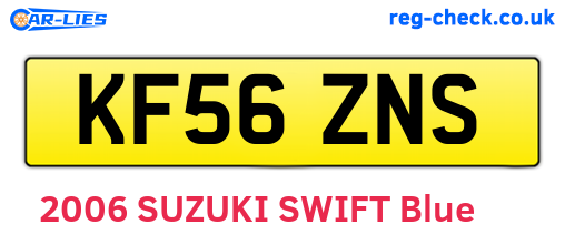 KF56ZNS are the vehicle registration plates.