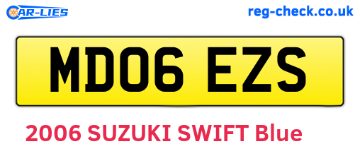 MD06EZS are the vehicle registration plates.