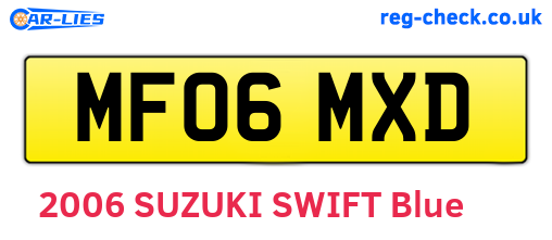 MF06MXD are the vehicle registration plates.