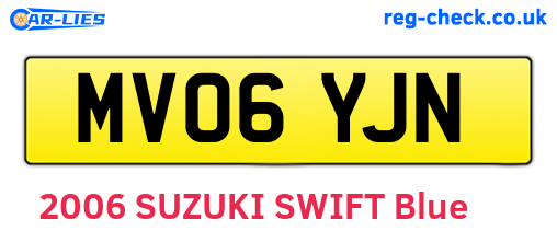 MV06YJN are the vehicle registration plates.