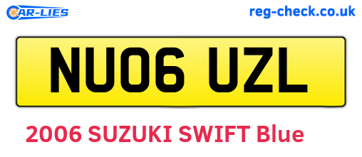 NU06UZL are the vehicle registration plates.