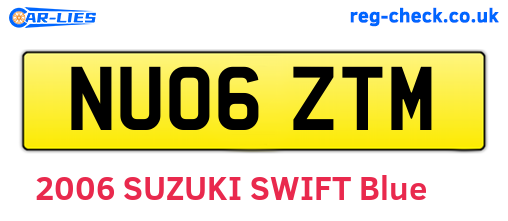 NU06ZTM are the vehicle registration plates.