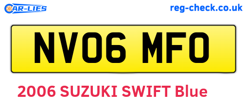 NV06MFO are the vehicle registration plates.