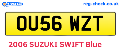 OU56WZT are the vehicle registration plates.