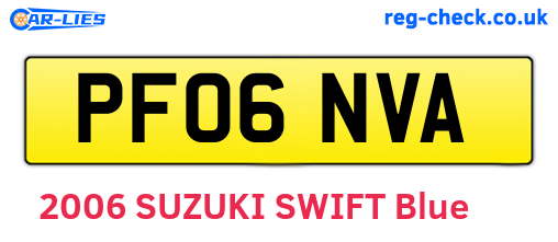 PF06NVA are the vehicle registration plates.
