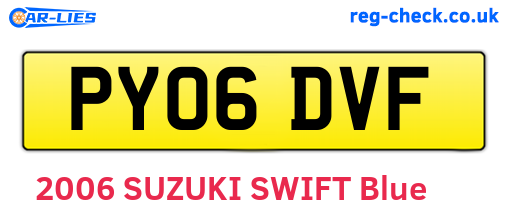 PY06DVF are the vehicle registration plates.