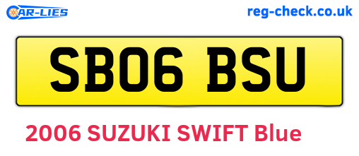SB06BSU are the vehicle registration plates.