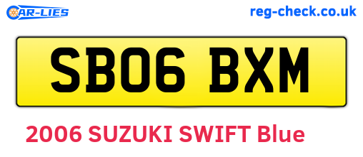 SB06BXM are the vehicle registration plates.