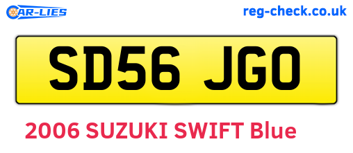 SD56JGO are the vehicle registration plates.