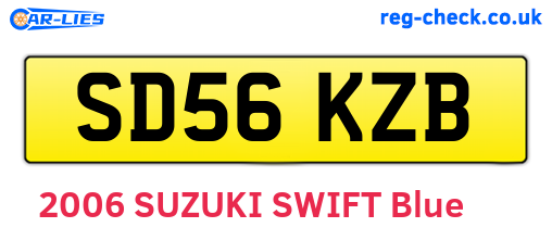 SD56KZB are the vehicle registration plates.