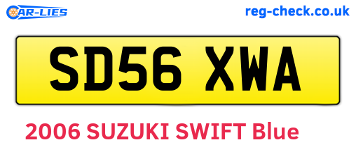 SD56XWA are the vehicle registration plates.
