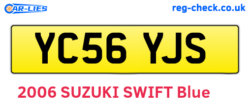 YC56YJS are the vehicle registration plates.