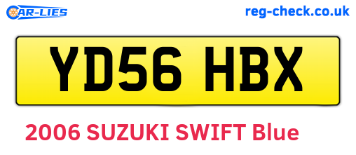 YD56HBX are the vehicle registration plates.