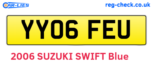 YY06FEU are the vehicle registration plates.