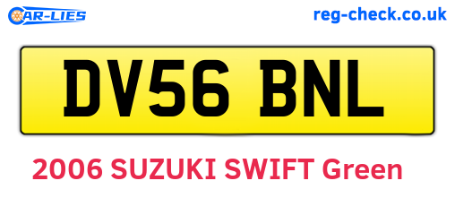 DV56BNL are the vehicle registration plates.