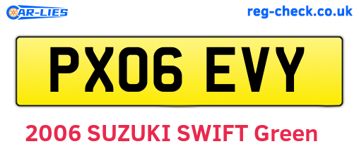PX06EVY are the vehicle registration plates.